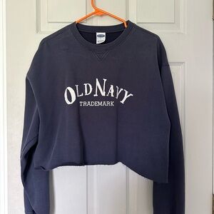 Old Navy Blue Cropped Long Sleeve